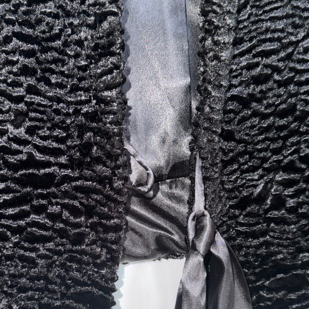 Chic Black Textured Teddy Jacket - Picture 7 of 10